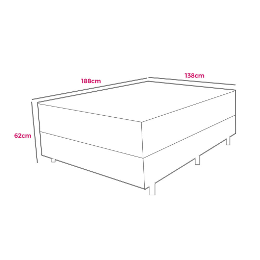 Base Box com Colchão Toronto Ecotec Casal Molas Ensacadas 62x188x138