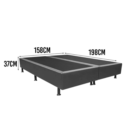 Base Box Bipartida Universal Queen em Corino 37x198x158