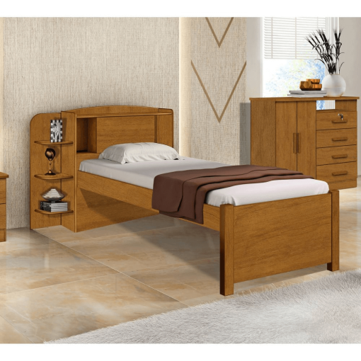 Cama Milenio Solteiro 100% MDF Sem Cama Auxiliar
