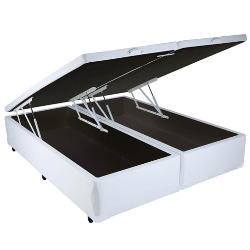 Base Box Bipartida Baú Queen em Corino Universal 41x198x158
