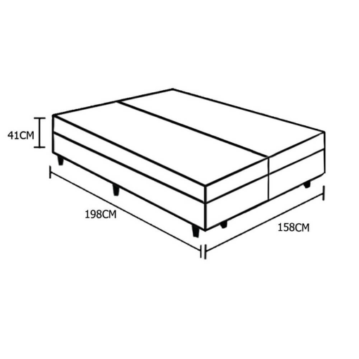 Base Box Bipartida Baú Queen em Corino Universal 41x198x158
