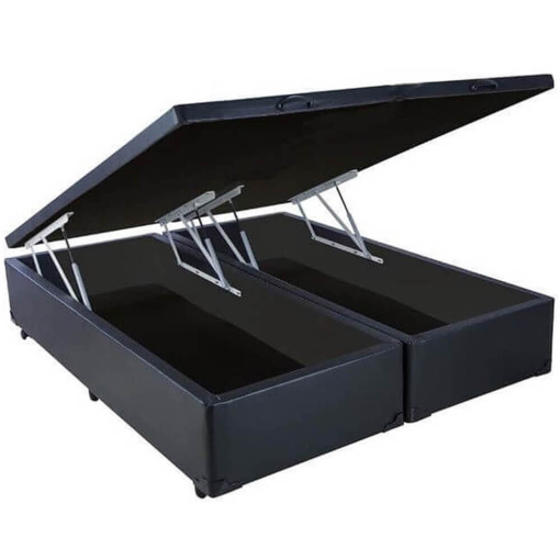 Base Box Bipartida Baú Queen em Corino Universal 41x198x158