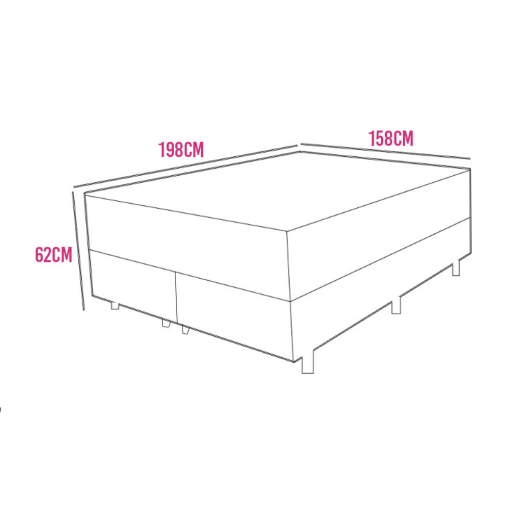Base Box Bipartida com Colchão Toronto Ecotec Queen Molas Ensacadas 62x198x158