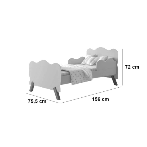 Mini Cama Infantil Angel com Pés Retrô e Proteção Lateral VJ