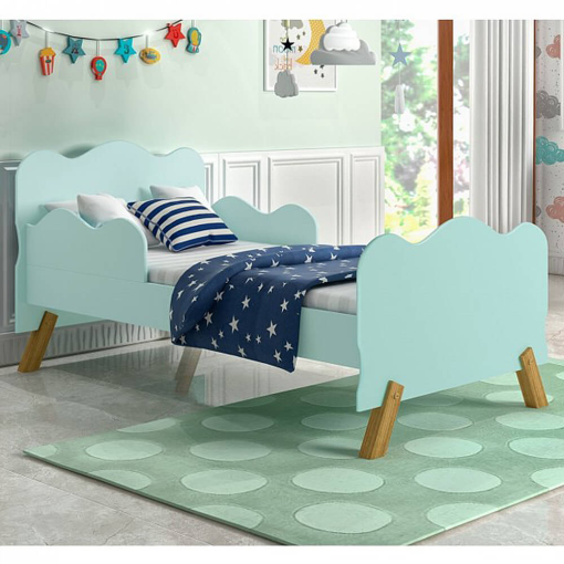 Mini Cama Infantil Angel com Pés Retrô e Proteção Lateral VJ