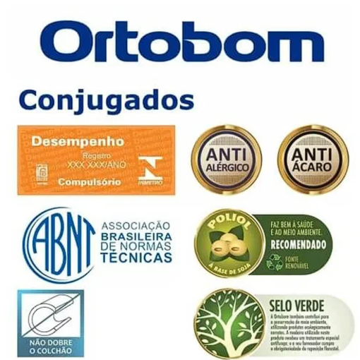 Cama Box Union Solteirão Ortopédica 108x188x43cm Ortobom