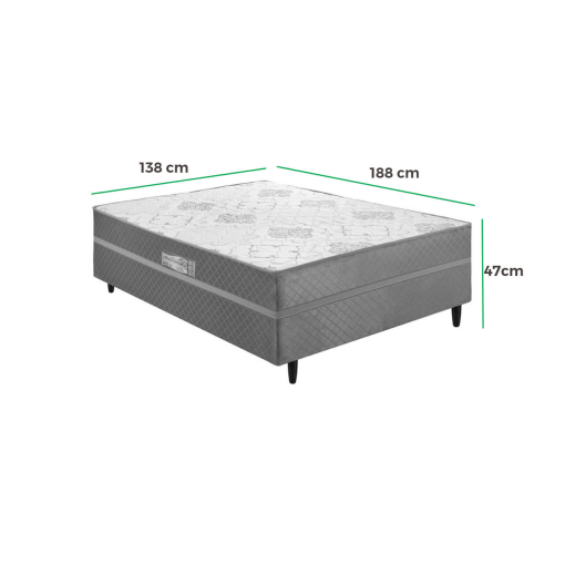 Cama Box Açucena Casal Ortopédica 138x188x47cm Ecotec