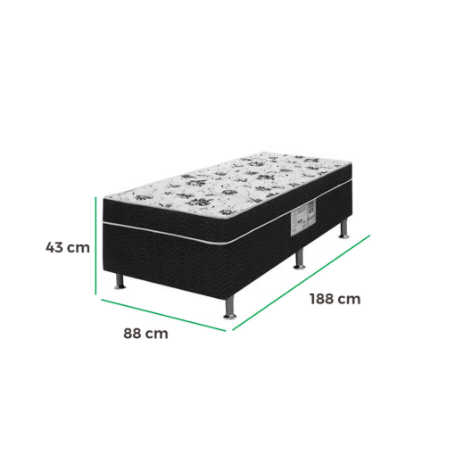 Cama Box Union Solteiro Ortopédica 88x188x43cm Ortobom