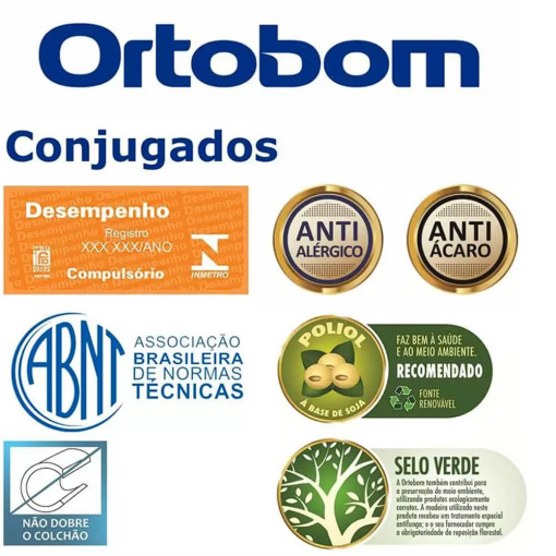 Cama Solteiro com Molas Ortobom Spring Dream Box Conjugado 88x188x43cm