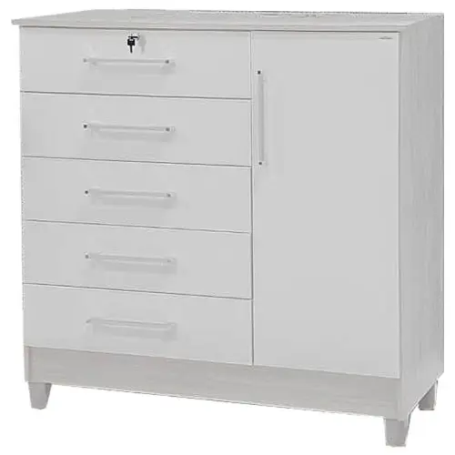 Cômoda Vitória 5 Gavetas 1 Porta Rud Rack