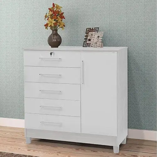 Cômoda Vitória 5 Gavetas 1 Porta Rud Rack