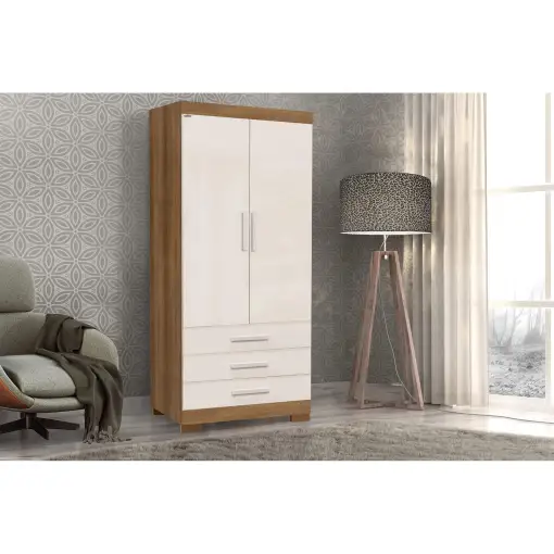 Guarda Roupa Floripa Solteiro 2 Portas 3 Gavetas Rud Rack