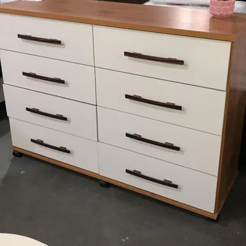 Cômoda Jade com 8 Gavetas Corrediça Telescópica e Rodinhas