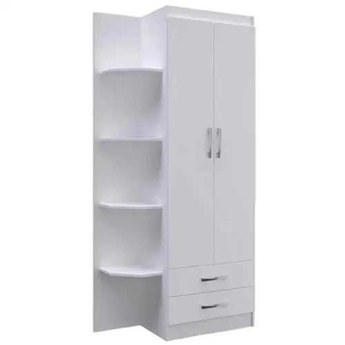Guarda Roupa Infantil com Cantoneira Evidencia 2 Portas Branco
