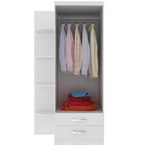 Guarda Roupa Infantil com Cantoneira Evidencia 2 Portas Branco