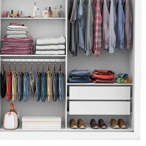 Guarda Roupa Bahia Todo Espelhado com 3 Portas de Correr Branco