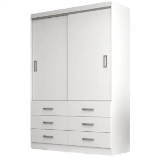 Guarda Roupa Veneza Solteiro 2 Portas 6 Gavetas Evidencia