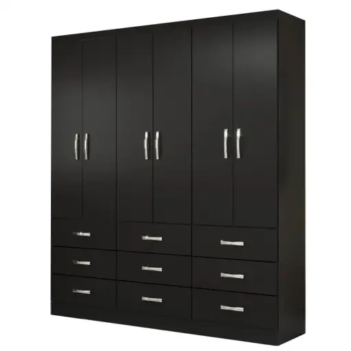 Guarda Roupa Bergamo Evidencia Casal 6 Portas 9 Gavetas