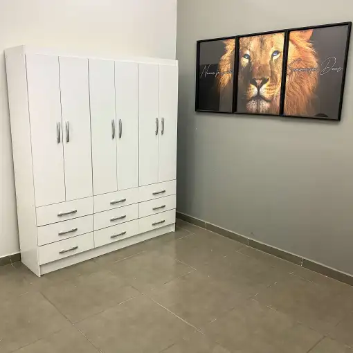 Guarda Roupa Bergamo Evidencia Casal 6 Portas 9 Gavetas