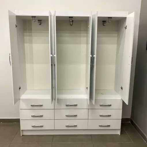Guarda Roupa Bergamo Evidencia Casal 6 Portas 9 Gavetas