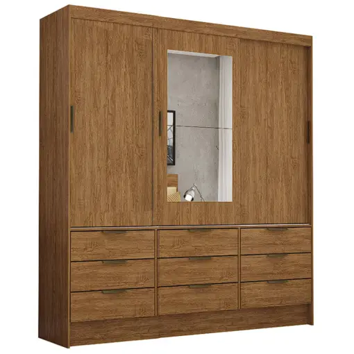 Guarda Roupa Sevilha Casal com Espelho 3 Portas 9