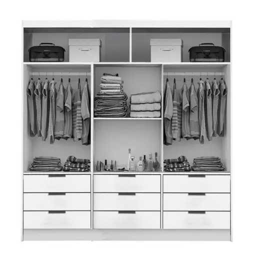 Guarda Roupa Sevilha Casal com Espelho 3 Portas 9