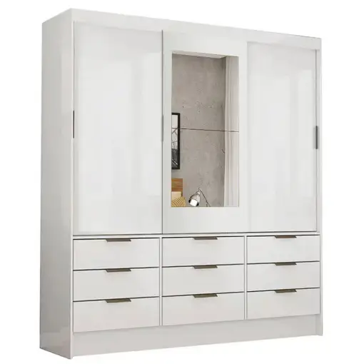 Guarda Roupa Sevilha Casal com Espelho 3 Portas 9