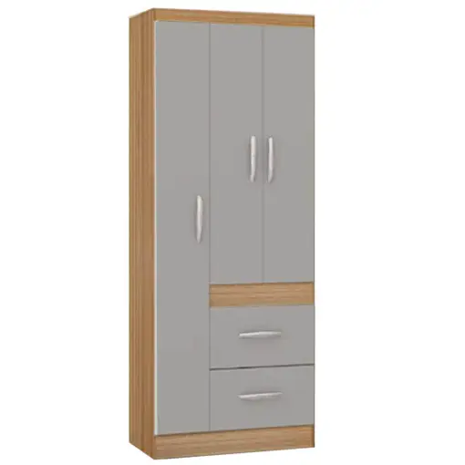 Guarda Roupa Milão 3 Portas 2 Gavetas Solteiro Poquema
