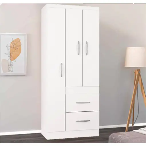 Guarda Roupa Milão 3 Portas 2 Gavetas Solteiro Poquema