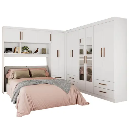 Guarda Roupa Modulado Carioca Hercules Casal 11 Portas 6 Gavetas e Espelho