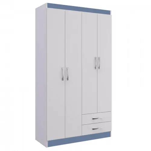 Guarda Roupa Treviso 104 Solteiro 4 Portas 2 Gavetas
