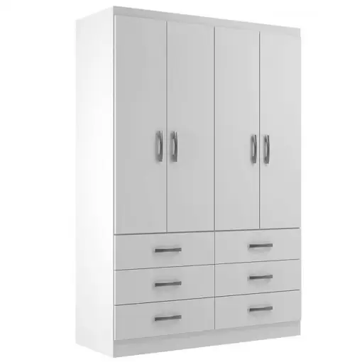 Guarda Roupa Treviso Evidencia Solteiro 4 Portas 6 Gavetas
