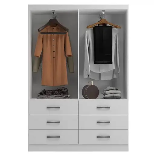 Guarda Roupa Treviso Evidencia Solteiro 4 Portas 6 Gavetas