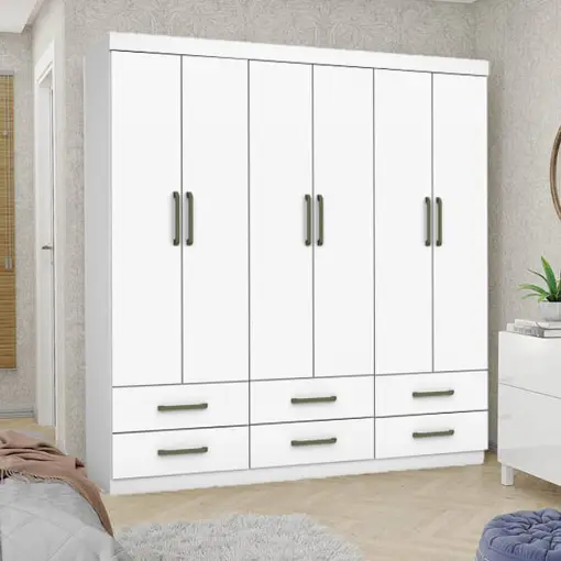 Guarda Roupa Dallas Casal 6 Portas 6 Gavetas Carioca
