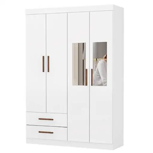 Guarda Roupa Hercules Solteiro 4 Portas 2 Gavetas