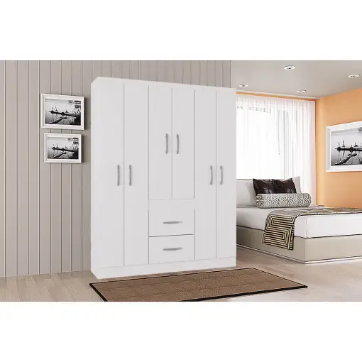 Guarda Roupa Milão 6 Portas 2 Gavetas Casal Poquema