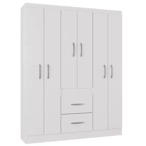 Guarda Roupa Milão 6 Portas 2 Gavetas Casal Poquema