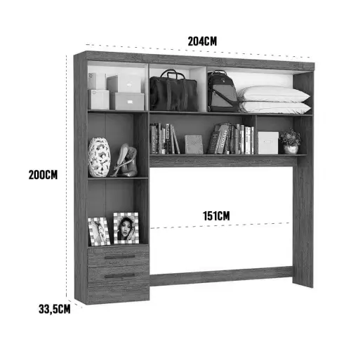 Guarda Roupa Modulado Carioca 5 Portas 2 Gavetas
