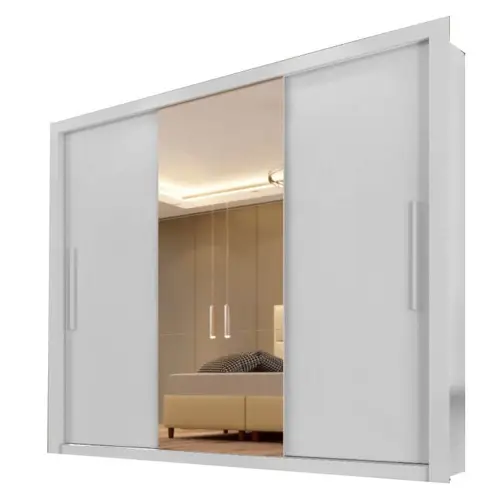 Guarda Roupa Panama COM Espelho Casal 3 Portas 4 Gavetas Salleto