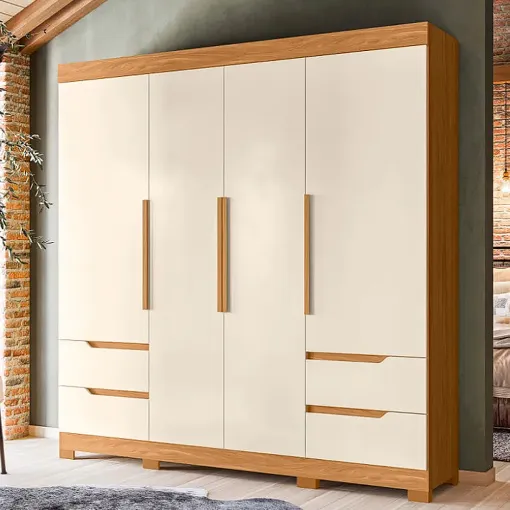 Guarda Roupa Vivace Casal 4 Portas 4 Gavetas Albatroz