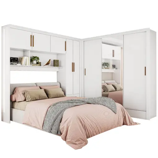 Guarda Roupa Modulado Carioca Santiago Casal 8 Portas 5 Gavetas e Espelho
