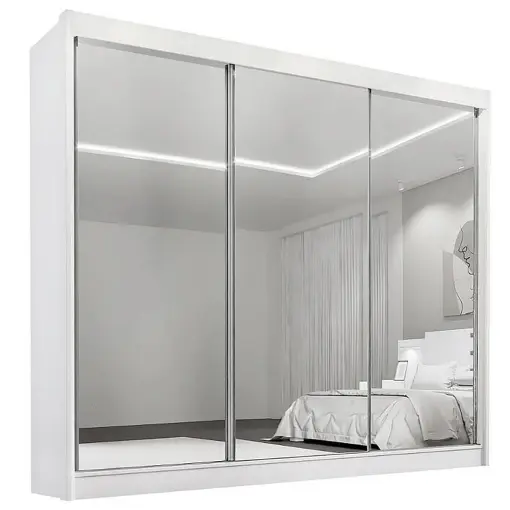 Guarda Roupa Dubai D Doro Casal Todo Espelhado 3 Portas 6 Gavetas