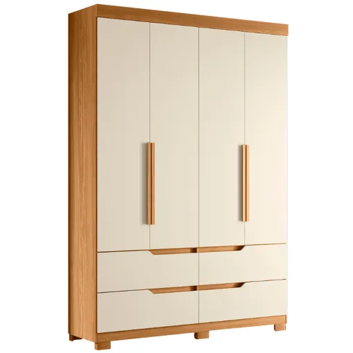 Guarda Roupa Doble Solteiro 4 Portas 4 Gavetas Albatroz