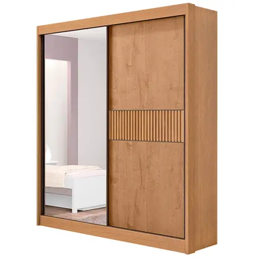 Guarda Roupa Athenas Ripado Solteiro 2 Portas 3 Gavetas D Doro