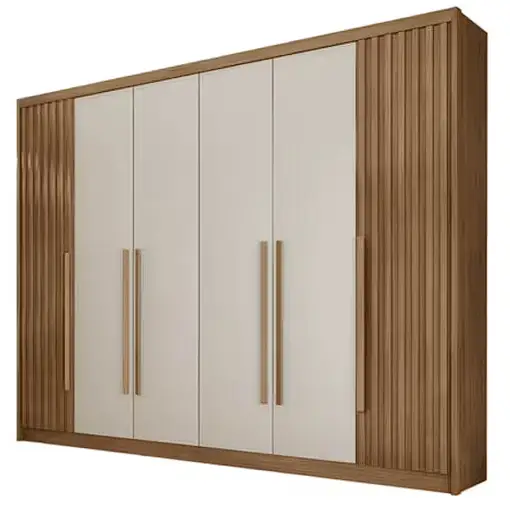 Guarda Roupa Coimbra Casal Ripado 6 Portas 8 Gavetas Novo Horizonte