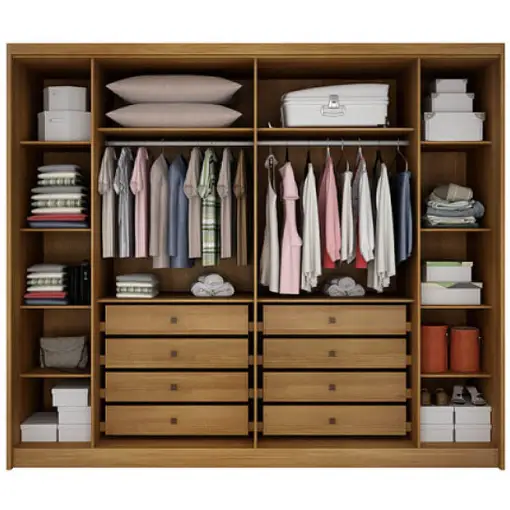 Guarda Roupa Coimbra Casal Ripado 6 Portas 8 Gavetas Novo Horizonte