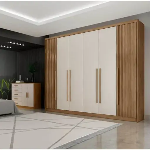 Guarda Roupa Coimbra Casal Ripado 6 Portas 8 Gavetas Novo Horizonte
