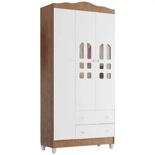 Guarda Roupa Infantil Eloa 3 Portas 2 Gavetas Carolina Baby