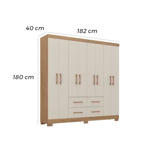 Guarda Roupa Itapema Atualle Casal 8 Portas 4 Gavetas