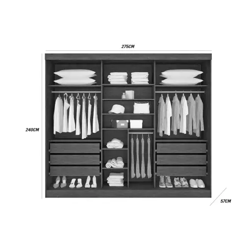 Guarda Roupa Da Vinci 6 Portas 6 Gavetas Casal D Doro